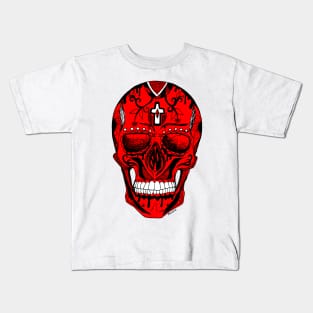 Red and Black Day of the Dead Skull Kids T-Shirt